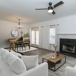 living area with easy access to other rooms